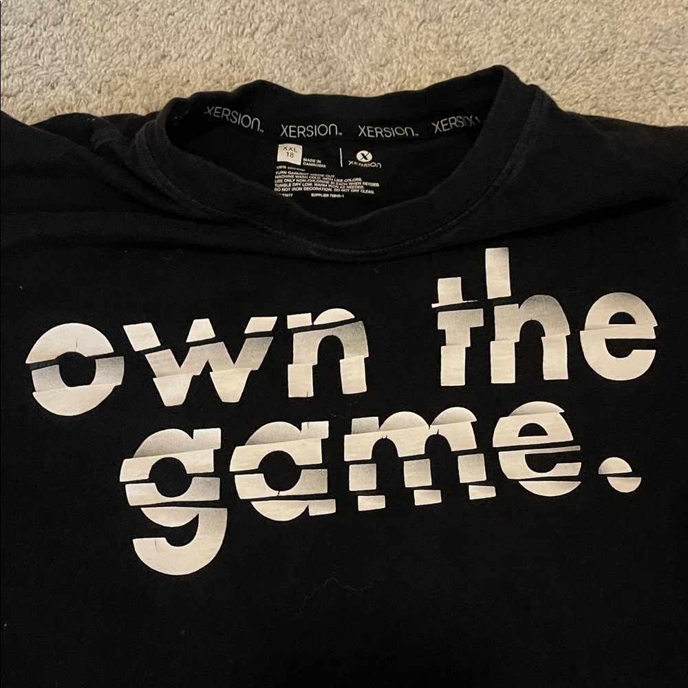 Xersion Black T-Shirt with White Text